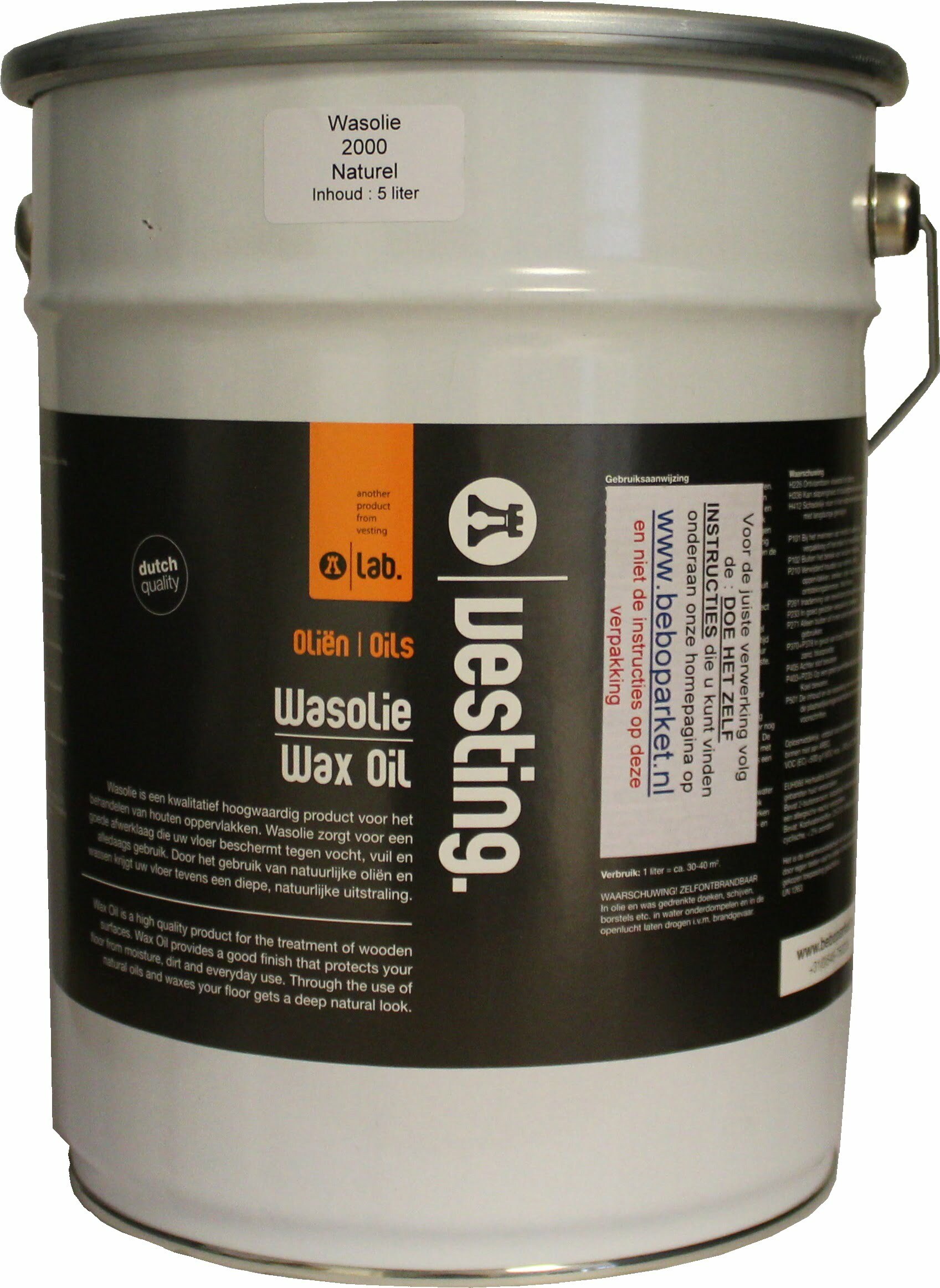 5 liter Hardwax (naturel) olie